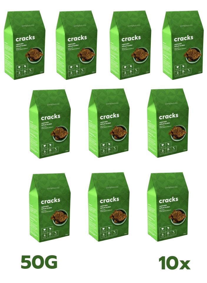 10 Paket Ispanaklı Glutensiz Vegan Tohum Kraker Cracks 50gr