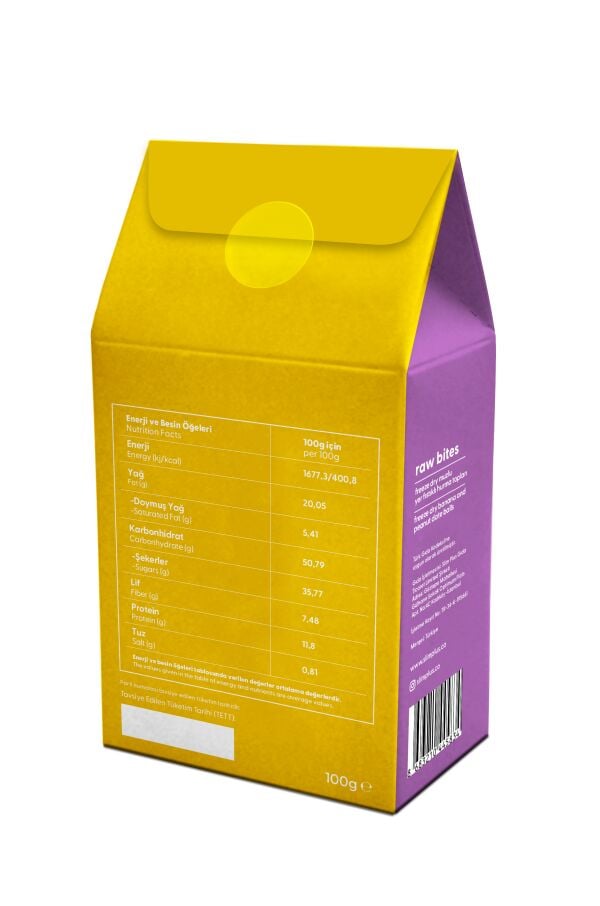 4 Paket Freeze Dry Muz Kaplı Glutensiz Vegan Yerfıstıklı Hurma Topları Raw Bites 100G