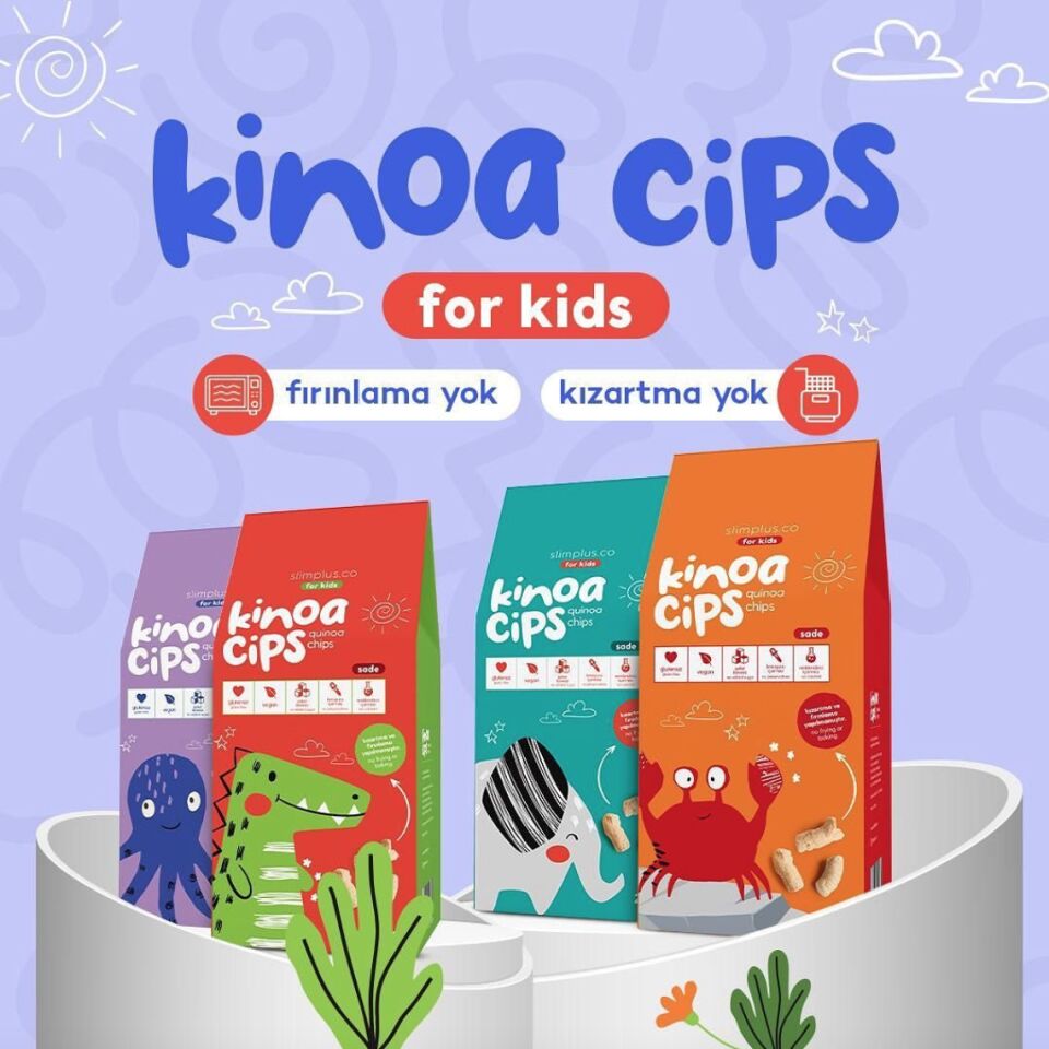 2 Paket 20G Sade Vegan Yağsız Kinoa Cipsi for Kids Glutensiz Çocuklara Özel Ambalaj Tatlı Fil