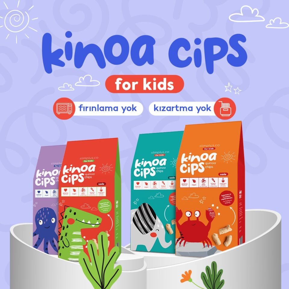 20G Sade Kinoa Cipsi for Kids Glutensiz Vegan Yağsız Cips Çocuklara Özel Ambalaj Tatlı Fil