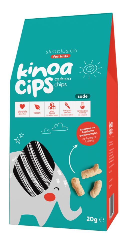 4 Paket 20G Sade Kinoa Cipsi for Kids Tatlı Fil ve 30G Mini Pops Karabuğday Patlakları