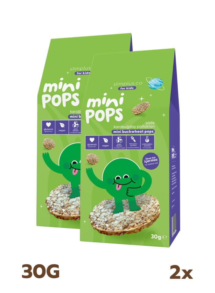 2 Paket Mini Pops Atıştırmalık Karabuğday Patlakları 30G