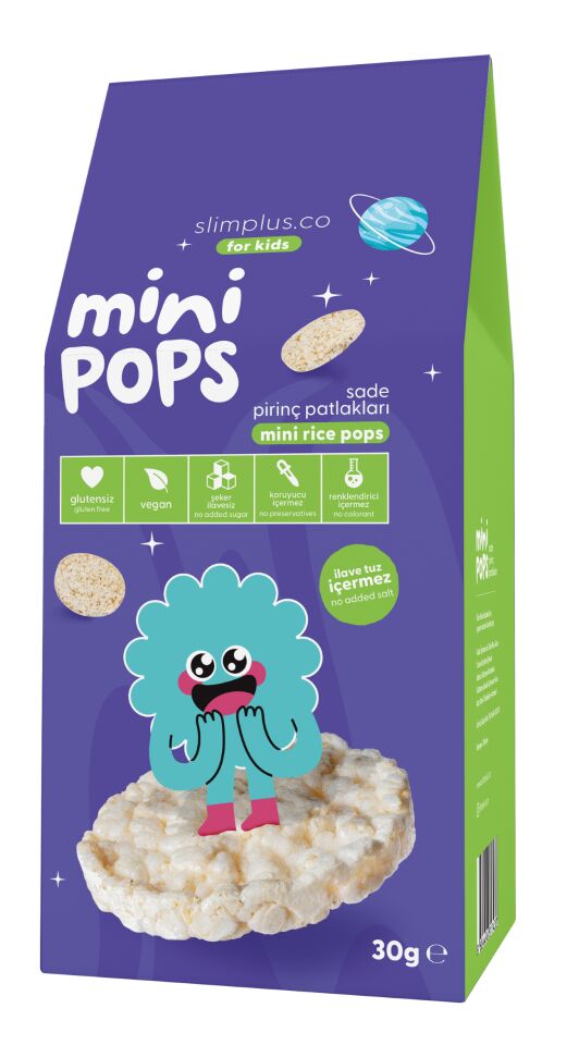 4 Paket Mini Pops Atıştırmalık Pirinç Patlakları 30G