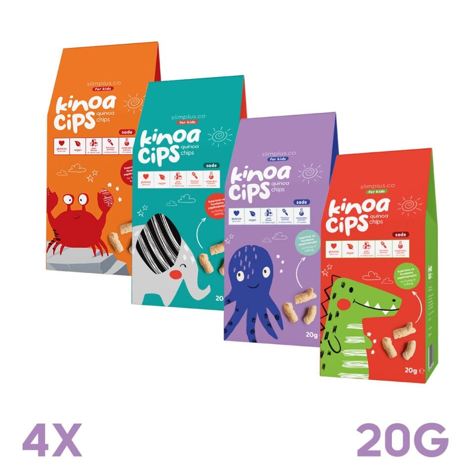 Kinoa Cipsi – Glutensiz Vegan Yağsız Çocuk Atıştırmalıkları (4 x 20G)