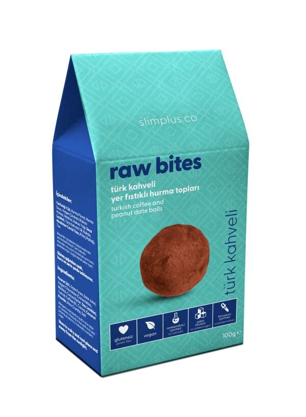 Hurma Topları Türk Kahveli Yerfıstıklı Raw Bites – Glutensiz Vegan Katkısız (4 x 100G)