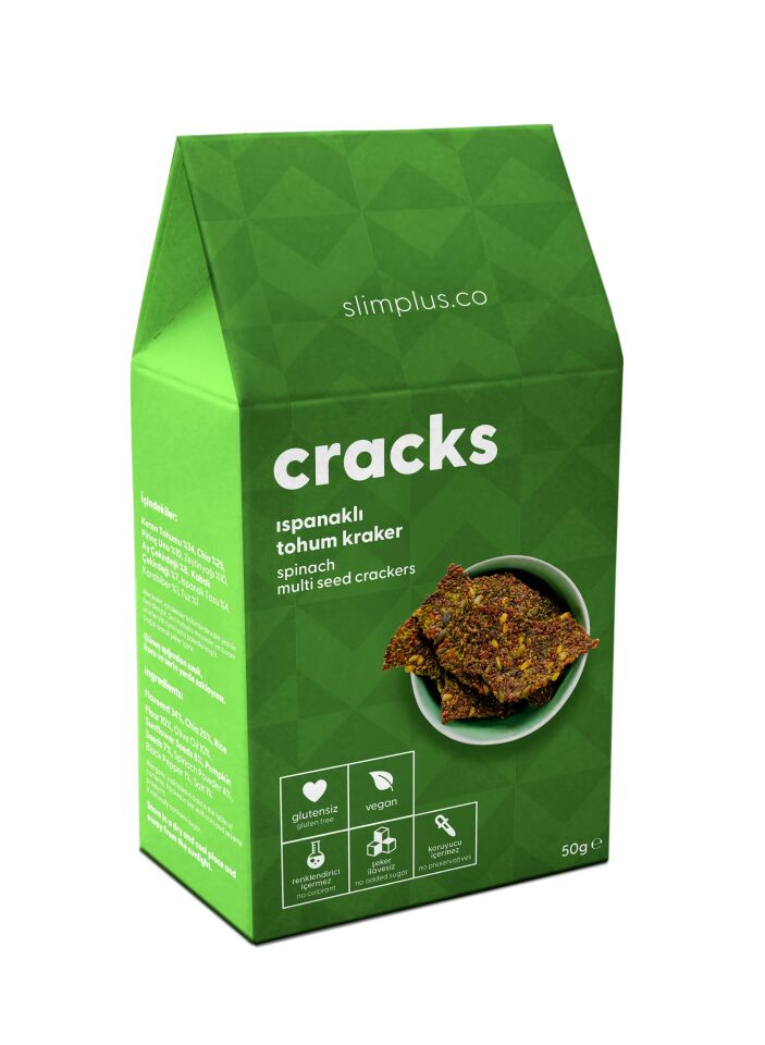 Tohum Kraker Ispanaklı Cracks – Glutensiz Vegan Katkısız 50G