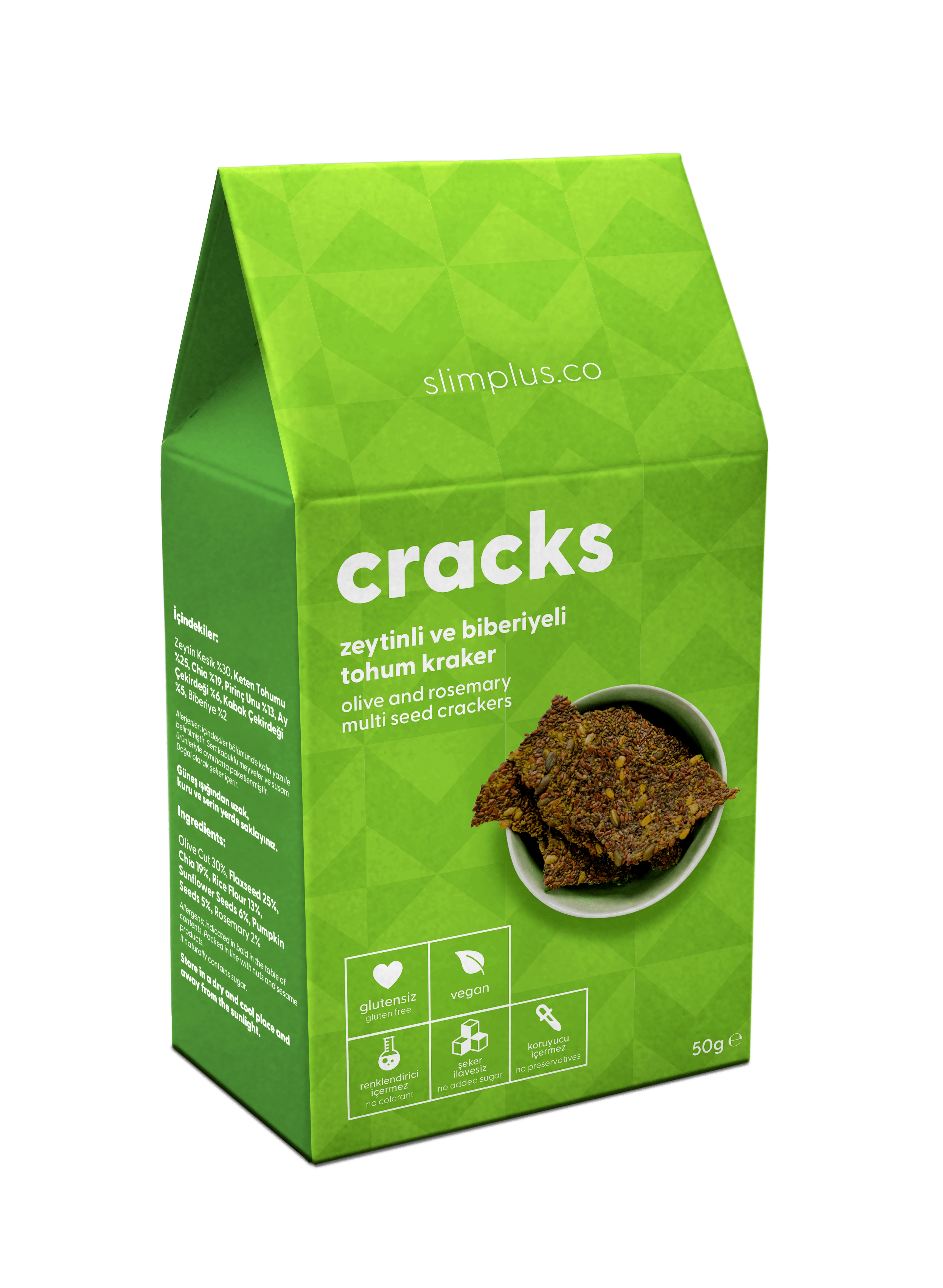Tohum Kraker Zeytin Biberiyeli Cracks – Glutensiz Vegan Katkısız 50G