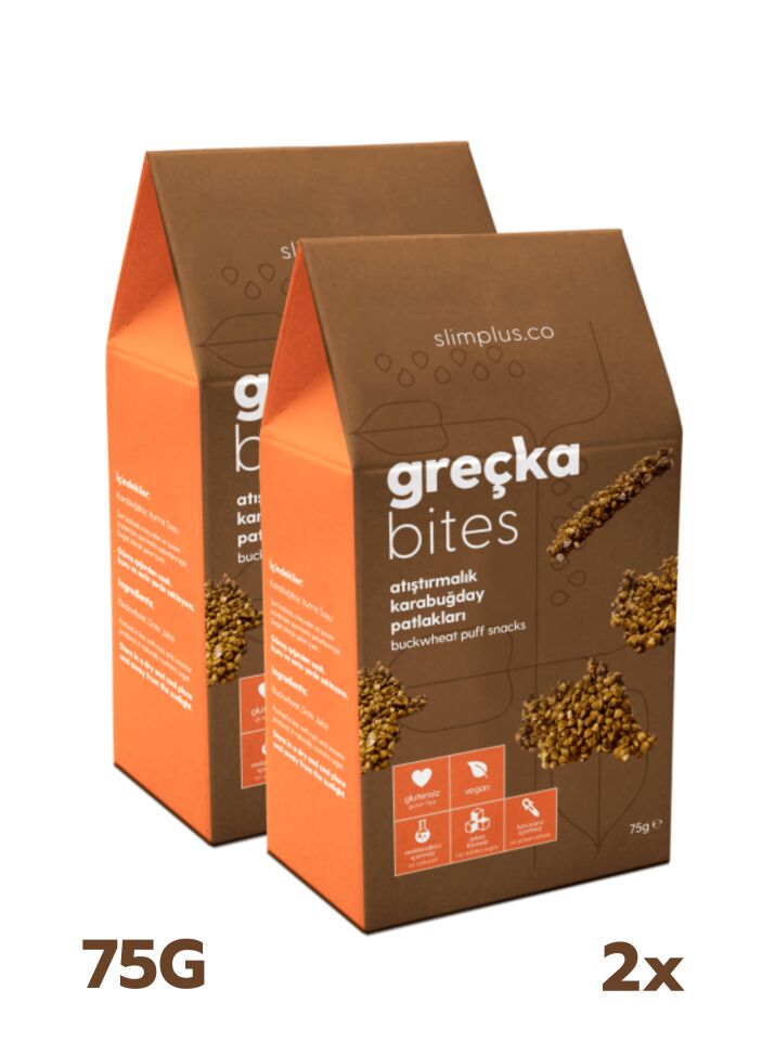 2 Paket Glutensiz Vegan Greçka Bites Atıştırmalık Kakaolu Karabuğday Lokmaları 75G