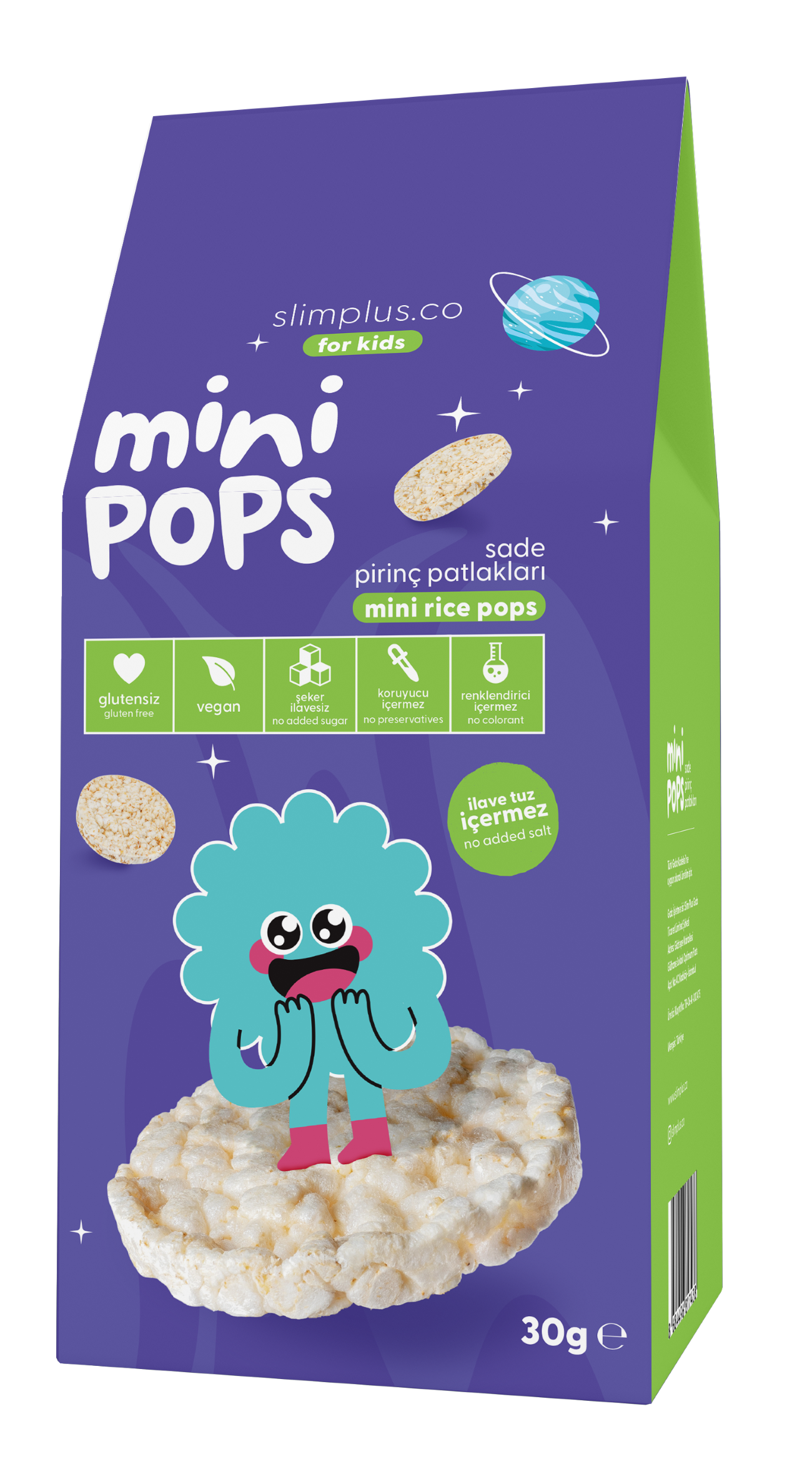 Pirinç Patlakları Mini Pops – Glutensiz Vegan Çocuk Atıştırmalıkları 30G