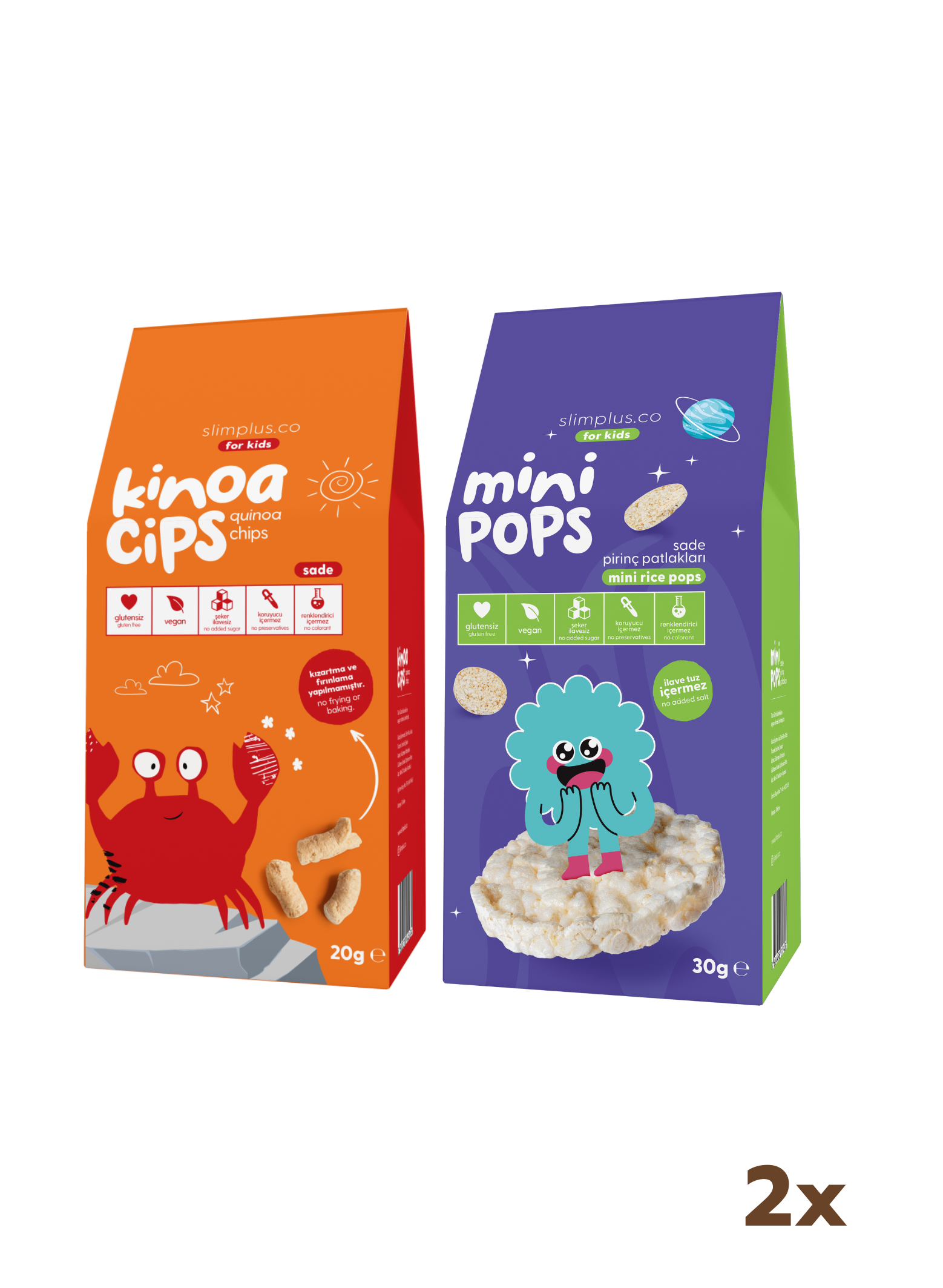 Kinoa Cipsi Neşeli Yengeç ve Pirinç Patlakları Mini Pops – Glutensiz Vegan Çocuk Atıştırmalıkları (20G ve 30G)
