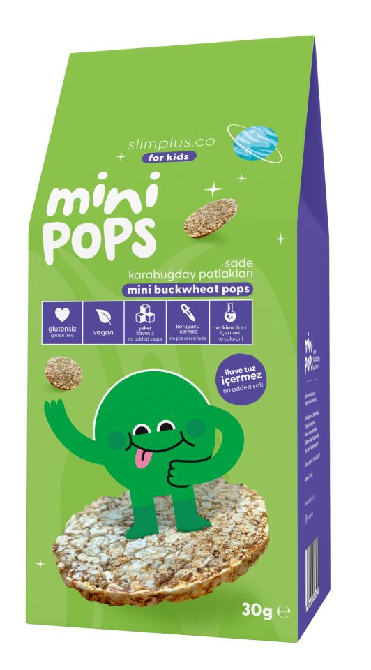 Karabuğday Patlakları Mini Pops – Glutensiz Vegan Çocuk Atıştırmalıkları (3 x 30G)