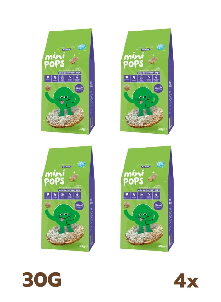 Karabuğday Patlakları Mini Pops – Glutensiz Vegan Çocuk Atıştırmalıkları (4 x 30G)