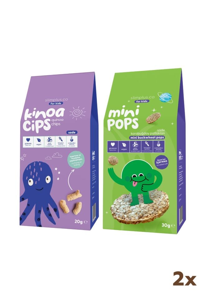Kinoa Cipsi Bebek Ahtapot ve Karabuğday Patlakları Mini Pops – Glutensiz Vegan Çocuk Atıştırmalıkları (20G ve 30G)