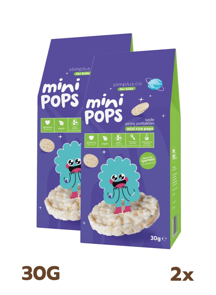 Pirinç Patlakları Mini Pops – Glutensiz Vegan Çocuk Atıştırmalıkları (2 x 30G)